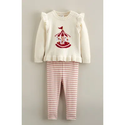 Nordstrom Babies'  Icon Ruffle Sweater & Leggings Set In Neutral