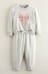 Nordstrom Icon Snuggle Intarsia Bow Sweater & Joggers Set In White