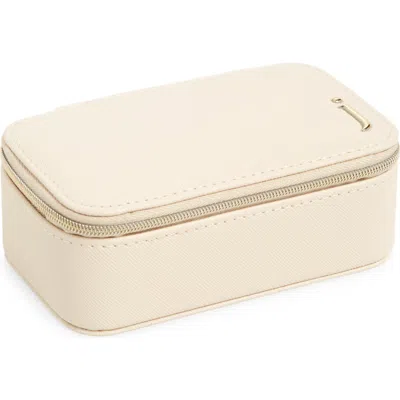 Nordstrom Initial Rectangular Jewelry Box In J- Cream- Gold