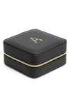 Nordstrom Initial Square Zip Travel Case In A- Black- Gold