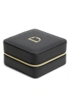 Nordstrom Initial Square Zip Travel Case In D- Black- Gold