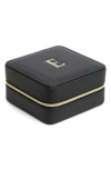Nordstrom Initial Square Zip Travel Case In E- Black- Gold