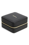 Nordstrom Initial Square Zip Travel Case In J- Black- Gold
