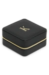 Nordstrom Initial Square Zip Travel Case In K- Black- Gold