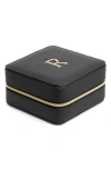 Nordstrom Initial Square Zip Travel Case In R- Black- Gold