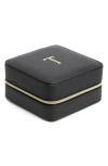 Nordstrom Initial Square Zip Travel Case In T- Black- Gold