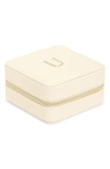 Nordstrom Initial Square Zip Travel Case In U- Cream- Gold