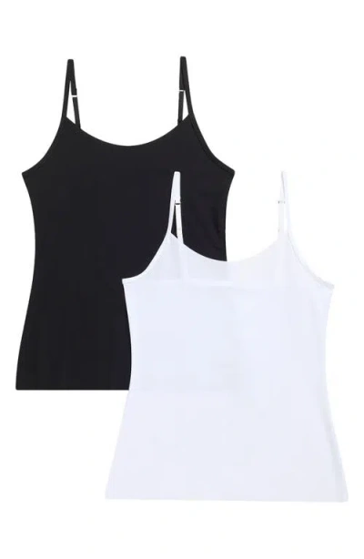 Nordstrom Invisible Edge Assorted 2-pack Camisoles In White- Black