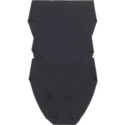 Nordstrom Invisible Edge Assorted 3-pack High Cut Briefs In Black
