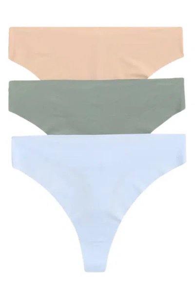 Nordstrom Invisible Edge Assorted 3-pack Thongs In Multi