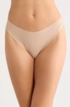 Nordstrom Invisible Edge Thong In Tan Warm