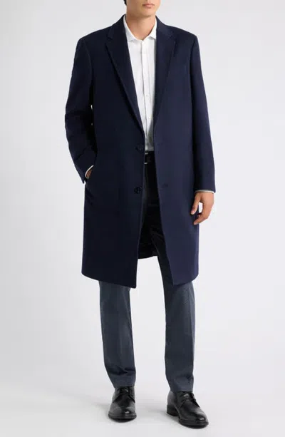 Nordstrom Italian Cashmere Overcoat In Blue