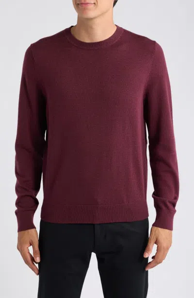 Nordstrom Italian Merino Wool Crewneck Sweater In Burgundy