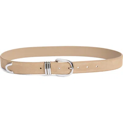 Nordstrom Janae Suede Belt In Taupe- Silver