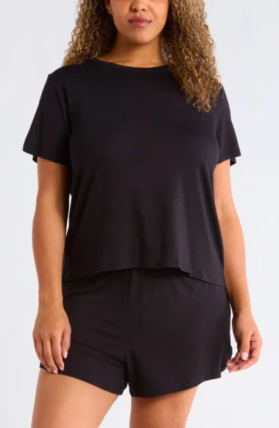 Nordstrom Jersey Shortie Pajamas In Black