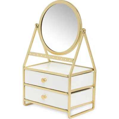 Nordstrom Jewelry Drawers With Mirror In White- Gold