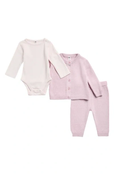 Nordstrom Babies'  Kids' 3-piece Cardigan, Bodysuit & Pants Set In Pink