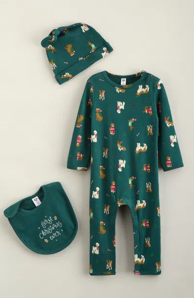 Nordstrom Babies'  Kids' 3-piece Footie, Hat & Bib Set In Green