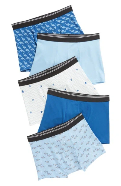 Nordstrom Kids' Assorted 5-pack Boxer Briefs In Shark Buddies Pack