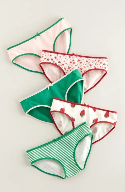 Nordstrom Babies'  Kids' Assorted 5-pack Hipster Briefs In Strawberry Fields Pack
