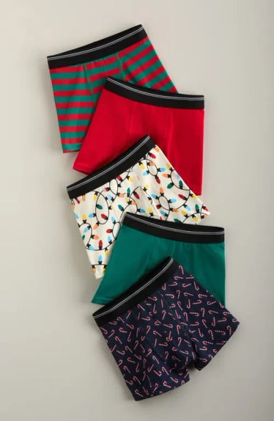 Nordstrom Kids' Assorted 5-pack Stretch Cotton Boxer Briefs In Multi