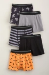 Nordstrom Kids' Assorted 5-pack Stretch Cotton Boxer Briefs In Multi