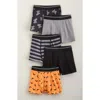 Nordstrom Kids' Assorted 5-pack Stretch Cotton Boxer Briefs In Orange-black Spooky Pack