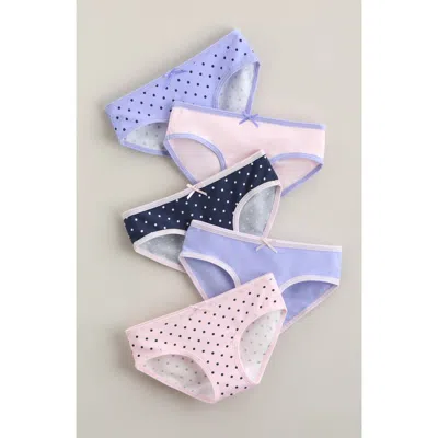 Nordstrom Kids' Assorted 5-pack Stretch Cotton Hipster Briefs In Purple