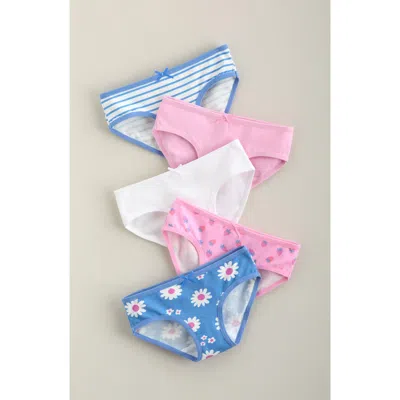 Nordstrom Kids' Assorted 5-pack Stretch Cotton Hipster Briefs In Purple