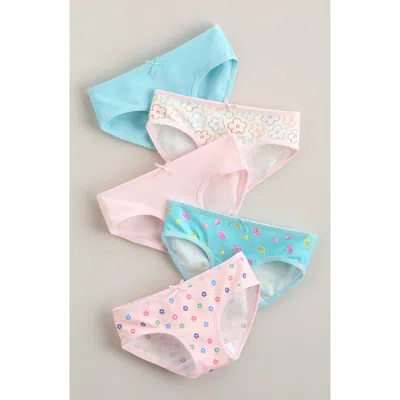 Nordstrom Kids' Assorted 5-pack Stretch Cotton Hipster Briefs In Blue