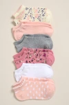 Nordstrom Kids' Assorted 6-pack Ankle Socks In Gray