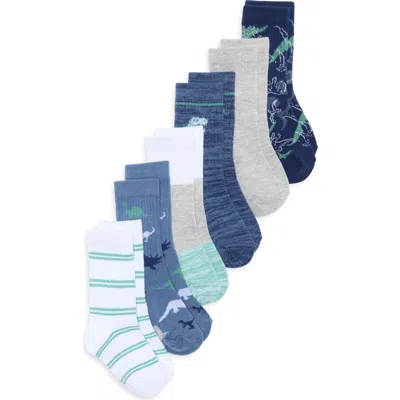 Nordstrom Kids' Assorted 6-pack Novelty Crew Socks In Blue