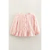 Nordstrom Kids' Bow Front Peplum Cotton Top In Pink