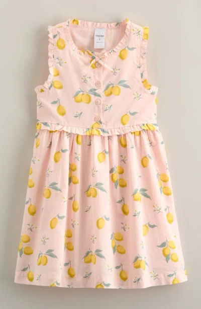 Nordstrom Kids' Button Front Cotton Dress In Pink
