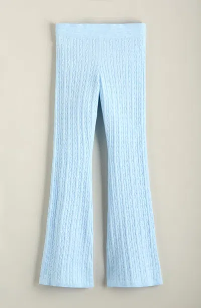 Nordstrom Kids' Cable Knit Flare Leg Pants In Blue Diamond