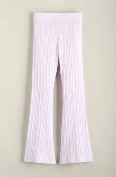 Nordstrom Kids' Cable Knit Flare Leg Pants In Purple Freesia