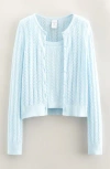 Nordstrom Kids' Cable Stitch Cardigan & Sweater Tank Set In Blue