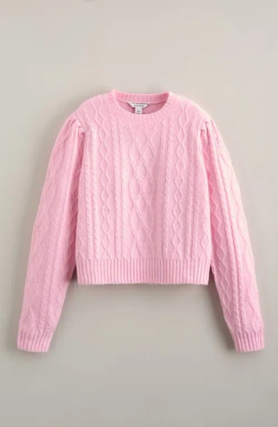Nordstrom Kids' Cable Stitch Sweater In Pink