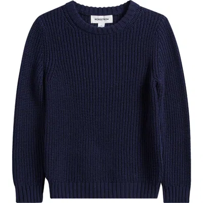 Nordstrom Kids' Chunky Rib Sweater In Navy Peacoat