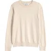 Nordstrom Kids' Cotton & Cashmere Crewneck Sweater In Beige Oatmeal Light Heather