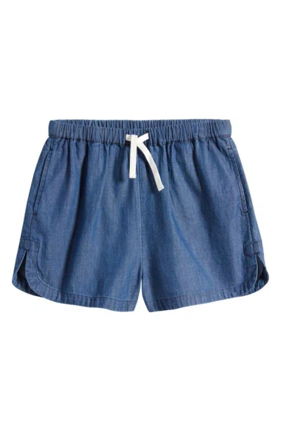 Nordstrom Kids' Cotton Chambray Shorts In Dark Wash