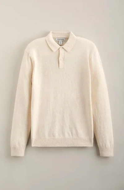 Nordstrom Kids' Cotton Polo Sweater In Beige Oatmeal Heather