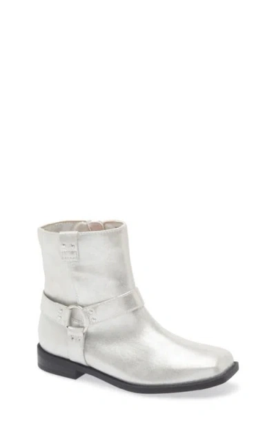 Nordstrom Kids' Davi Moto Bootie In Silver Metallic