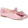 Nordstrom Kids' Elodie Bow Flat In Pink Metallic