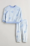 Nordstrom Kids' Embossed Fleece Sweatshirt & Sweatpants Set In Blue