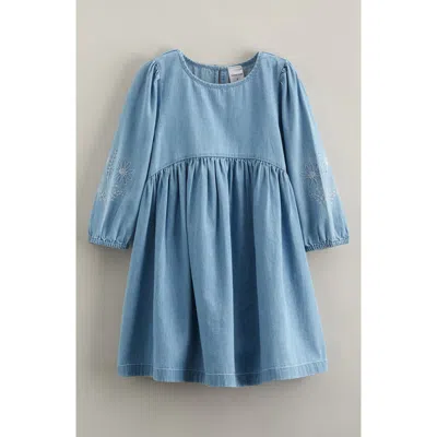 Nordstrom Kids' Embroidered Chambray Dress In Blue