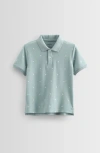 Nordstrom Kids' Embroidered Piqué Polo In Teal Mist Sweet Stars