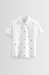 Nordstrom Kids' Embroidered Piqué Polo In White Tiny Boats