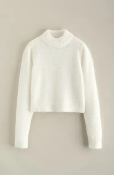 Nordstrom Kids' Eyelash Knit Crop Sweater In White