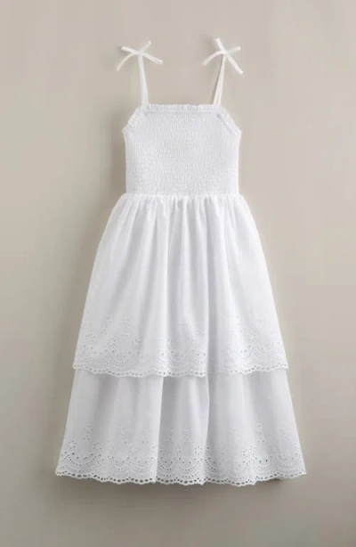 Nordstrom Kids' Eyelet Midi Dress In White